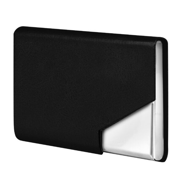 LOREM Small Pocket-Sized Metal ID, Credit-Debit Card Holder with Magnetic Shut Button for Men & Women-B