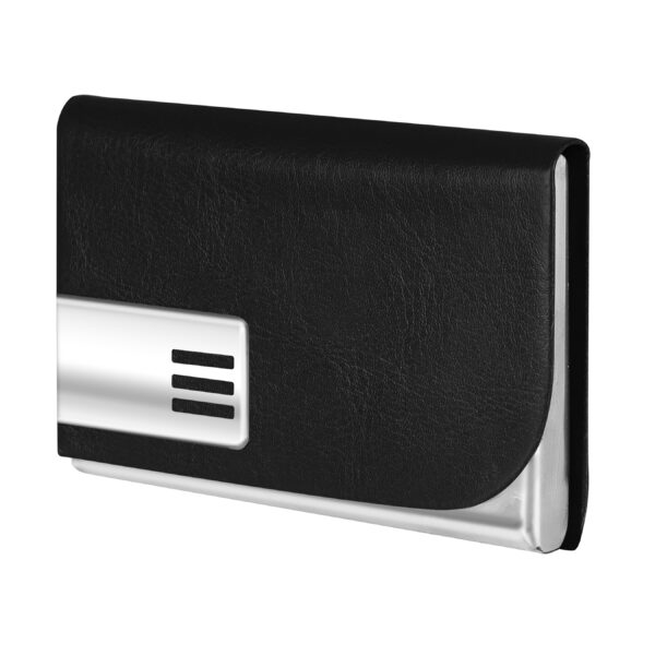 LOREM Small Pocket-Sized Metal ID, Credit-Debit Card Holder with Magnetic Shut Button for Men & Women-B