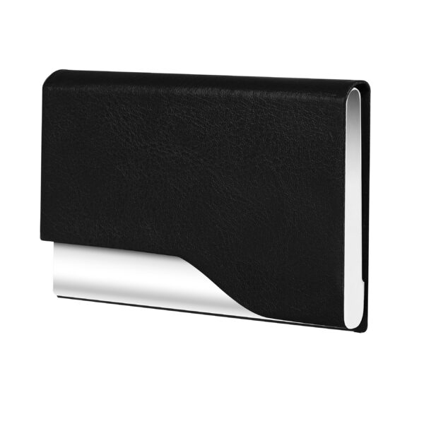 LOREM Small Pocket-Sized Metal ID, Credit-Debit Card Holder with Magnetic Shut Button for Men & Women-B