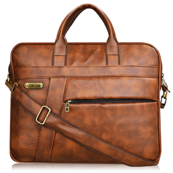 LOREM Color Faux Leather 10L Laptop Messenger Bag For Men & Women