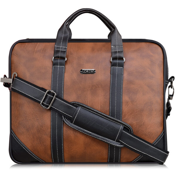 LOREM Faux Leather 10L Laptop Messenger Bag For Men & Women