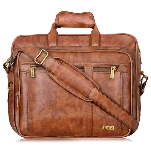 Lorem Faux Leather 28L Messenger Bag For Men
