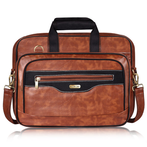 LOREM Color Faux Leather 28L Messenger Bag For Men