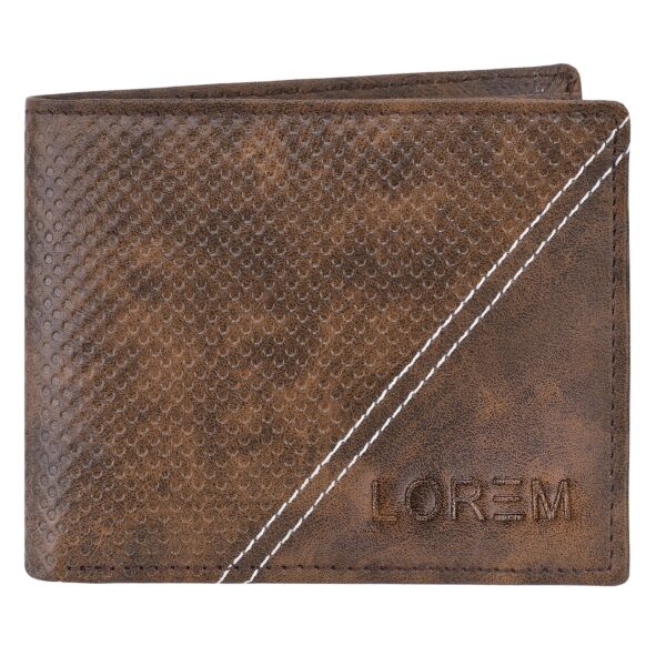 LOREM 3D Emboss Dots Bi-Fold Premium Faux Leather  4 ATM Card Slots Wallet For Men-B