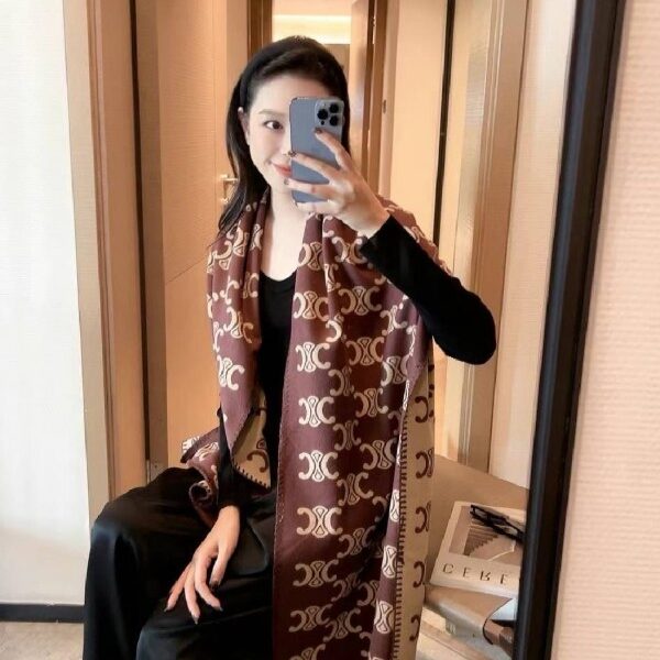 Celine CL 4 Brown Woollen Scarf