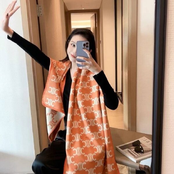 Celine CL 1 Orange Woollen Scarf