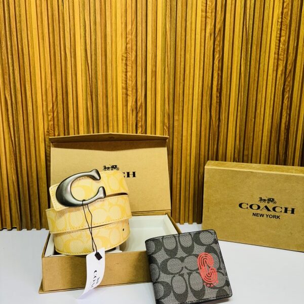 63 COAC.H PRINTED PREMIUM QUALITY BELT WALLET COMBO WITH BOX