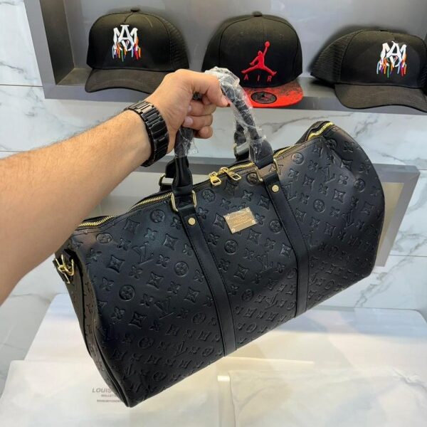 Louis Vuitton Black All Over Monogram Print Premium Duffel Bag