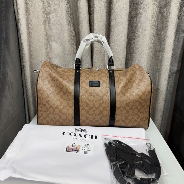 Coac h Beige Monogram Limited Edition Luxury Travel Duffel Bag