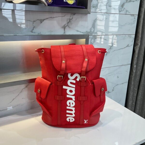 LV Supreme Edition Red Premium Backpack
